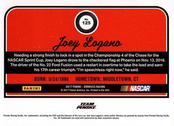 2017 Donruss #125 Joey Logano Back