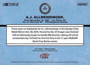 2017 Donruss #161 A.J. Allmendinger Back