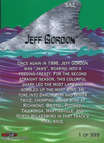 1997 Wheels Race Sharks - Shark Attack Jumbo #SA2 Jeff Gordon Back