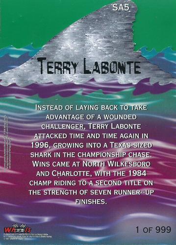 1997 Wheels Race Sharks - Shark Attack Jumbo #SA5 Terry Labonte Back