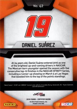 2016 Panini Certified - Mirror Orange #42 Daniel Suarez Back