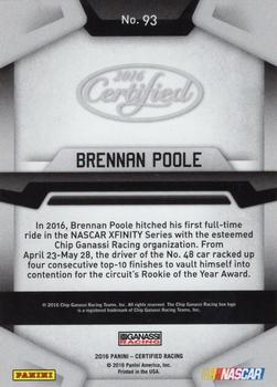 2016 Panini Certified - Mirror Orange #93 Brennan Poole Back