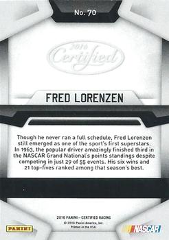 2016 Panini Certified - Mirror Silver #70 Fred Lorenzen Back