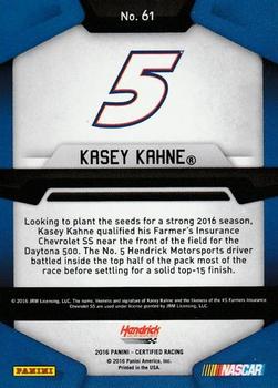 2016 Panini Certified - Mirror Red #61 Kasey Kahne Back