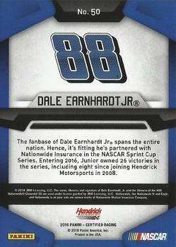 2016 Panini Certified - Mirror Blue #50 Dale Earnhardt Jr. Back