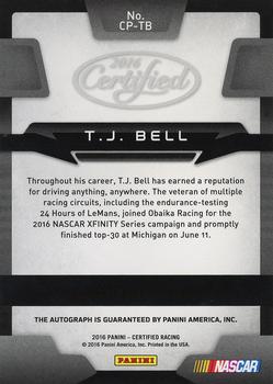 2016 Panini Certified - Certified Potential Signatures #CP-TB T.J. Bell Back