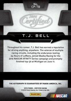 2016 Panini Certified - Certified Potential Signatures Mirror Red #CP-TB T.J. Bell Back