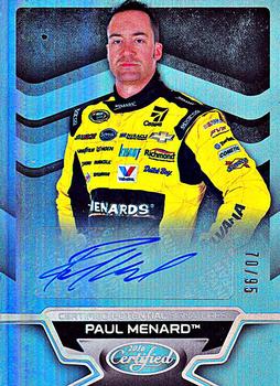 2016 Panini Certified - Certified Potential Signatures Mirror Silver #CP-PM Paul Menard Front