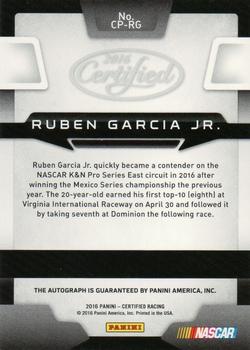 2016 Panini Certified - Certified Potential Signatures Mirror Silver #CP-RG Ruben Garcia Jr. Back