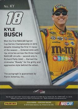 2016 Panini Certified - Certified Signatures Mirror Green #KY Kyle Busch Back