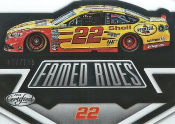 2016 Panini Certified - Famed Rides #FR13 Joey Logano Front