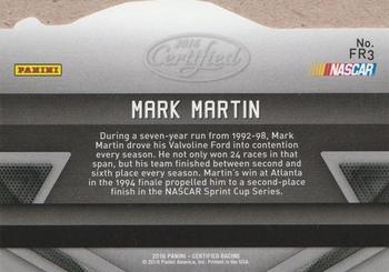 2016 Panini Certified - Famed Rides Mirror Silver #FR3 Mark Martin Back