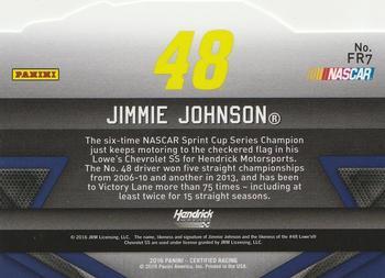 2016 Panini Certified - Famed Rides Mirror Silver #FR7 Jimmie Johnson Back