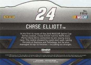2016 Panini Certified - Famed Rides Mirror Red #FR19 Chase Elliott Back