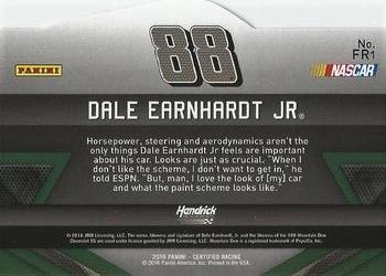 2016 Panini Certified - Famed Rides Mirror Blue #FR1 Dale Earnhardt Jr. Back