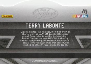2016 Panini Certified - Famed Rides Mirror Gold #FR8 Terry Labonte Back