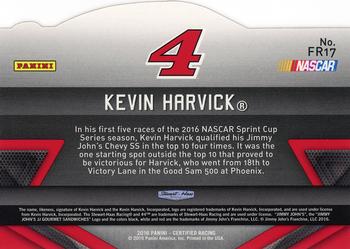 2016 Panini Certified - Famed Rides Mirror Gold #FR17 Kevin Harvick Back