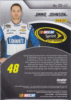 2016 Panini Certified - Sprint Cup Signature Swatches #SS-JJ Jimmie Johnson Back