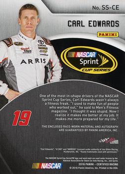 2016 Panini Certified - Sprint Cup Signature Swatches Mirror Orange #SS-CE Carl Edwards Back