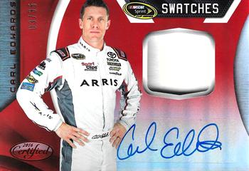 2016 Panini Certified - Sprint Cup Signature Swatches Mirror Red #SS-CE Carl Edwards Front