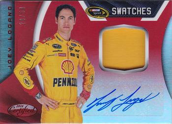 2016 Panini Certified - Sprint Cup Signature Swatches Mirror Red #SS-JL Joey Logano Front