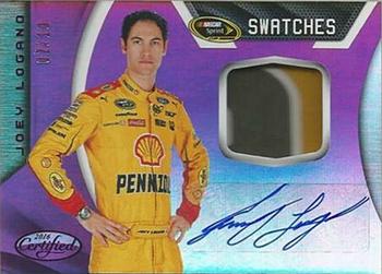 2016 Panini Certified - Sprint Cup Signature Swatches Mirror Purple #SS-JL Joey Logano Front
