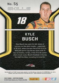 2016 Panini Certified - Skills #S5 Kyle Busch Back