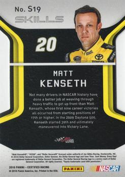 2016 Panini Certified - Skills #S19 Matt Kenseth Back