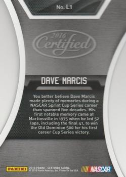 2016 Panini Certified - Legends #L1 Dave Marcis Back