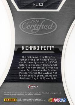 2016 Panini Certified - Legends #L2 Richard Petty Back