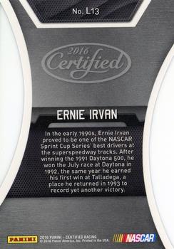 2016 Panini Certified - Legends Mirror Black #L13 Ernie Irvan Back