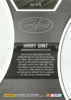 2016 Panini Certified - Legends Mirror Orange #L15 Harry Gant Back
