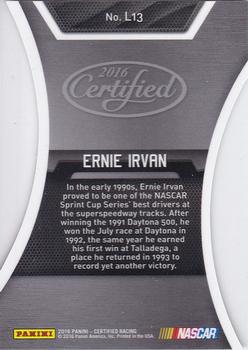 2016 Panini Certified - Legends Mirror Silver #L13 Ernie Irvan Back
