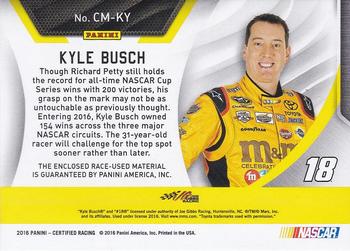 2016 Panini Certified - Complete Materials Mirror Blue #CM-KY Kyle Busch Back