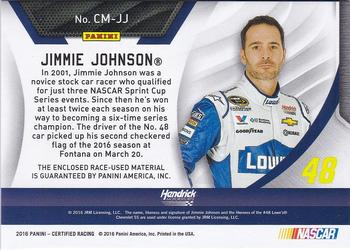 2016 Panini Certified - Complete Materials Mirror Red #CM-JJ Jimmie Johnson Back