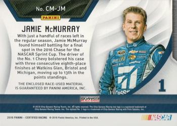 2016 Panini Certified - Complete Materials Mirror Silver #CM-JM Jamie McMurray Back