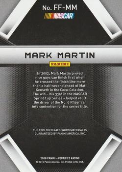 2016 Panini Certified - Famed Fabrics #FF-MM Mark Martin Back