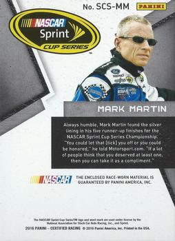 2016 Panini Certified - Sprint Cup Swatches Mirror Blue #SCS-MM Mark Martin Back