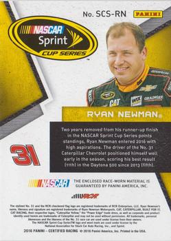 2016 Panini Certified - Sprint Cup Swatches Mirror Blue #SCS-RN Ryan Newman Back