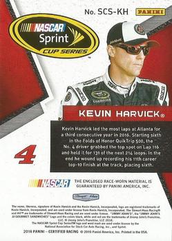 2016 Panini Certified - Sprint Cup Swatches Mirror Blue #SCS-KH Kevin Harvick Back