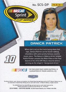2016 Panini Certified - Sprint Cup Swatches Dual Mirror Gold #SCS-DP Danica Patrick Back