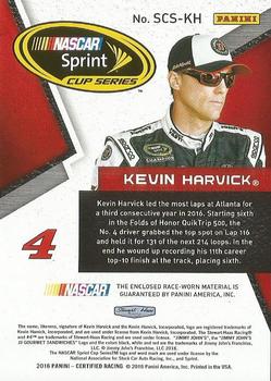 2016 Panini Certified - Sprint Cup Swatches Dual Mirror Gold #SCS-KH Kevin Harvick Back