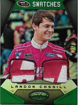 2016 Panini Certified - Sprint Cup Swatches Dual Mirror Green #SCS-LC Landon Cassill Front