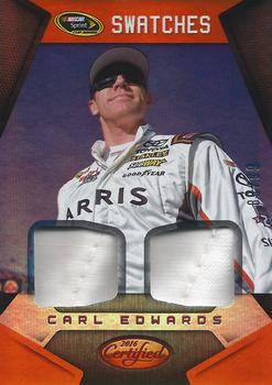 2016 Panini Certified - Sprint Cup Swatches Dual Mirror Orange #SCS-CE2 Carl Edwards Front