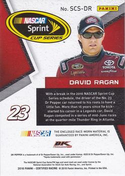 2016 Panini Certified - Sprint Cup Swatches Dual Mirror Purple #SCS-DR David Ragan Back