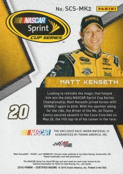 2016 Panini Certified - Sprint Cup Swatches Dual Mirror Red #SCS-MK2 Matt Kenseth Back