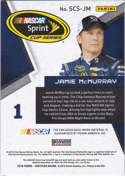 2016 Panini Certified - Sprint Cup Swatches Dual Mirror Red #SCS-JM Jamie McMurray Back