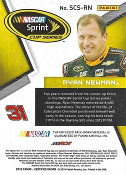 2016 Panini Certified - Sprint Cup Swatches Dual Mirror Red #SCS-RN Ryan Newman Back