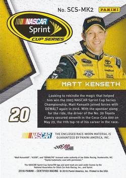 2016 Panini Certified - Sprint Cup Swatches Dual Mirror Silver #SCS-MK2 Matt Kenseth Back