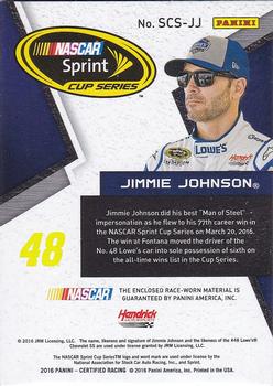 2016 Panini Certified - Sprint Cup Swatches Dual Mirror Silver #SCS-JJ Jimmie Johnson Back